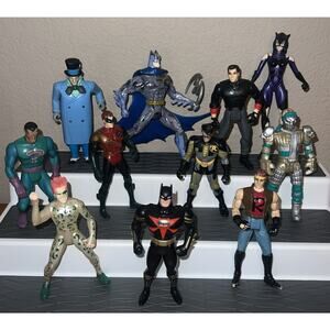Vintage 90s Kenner Batman Action Figures Lot Of 11 DC Comics 5” Tall Characters